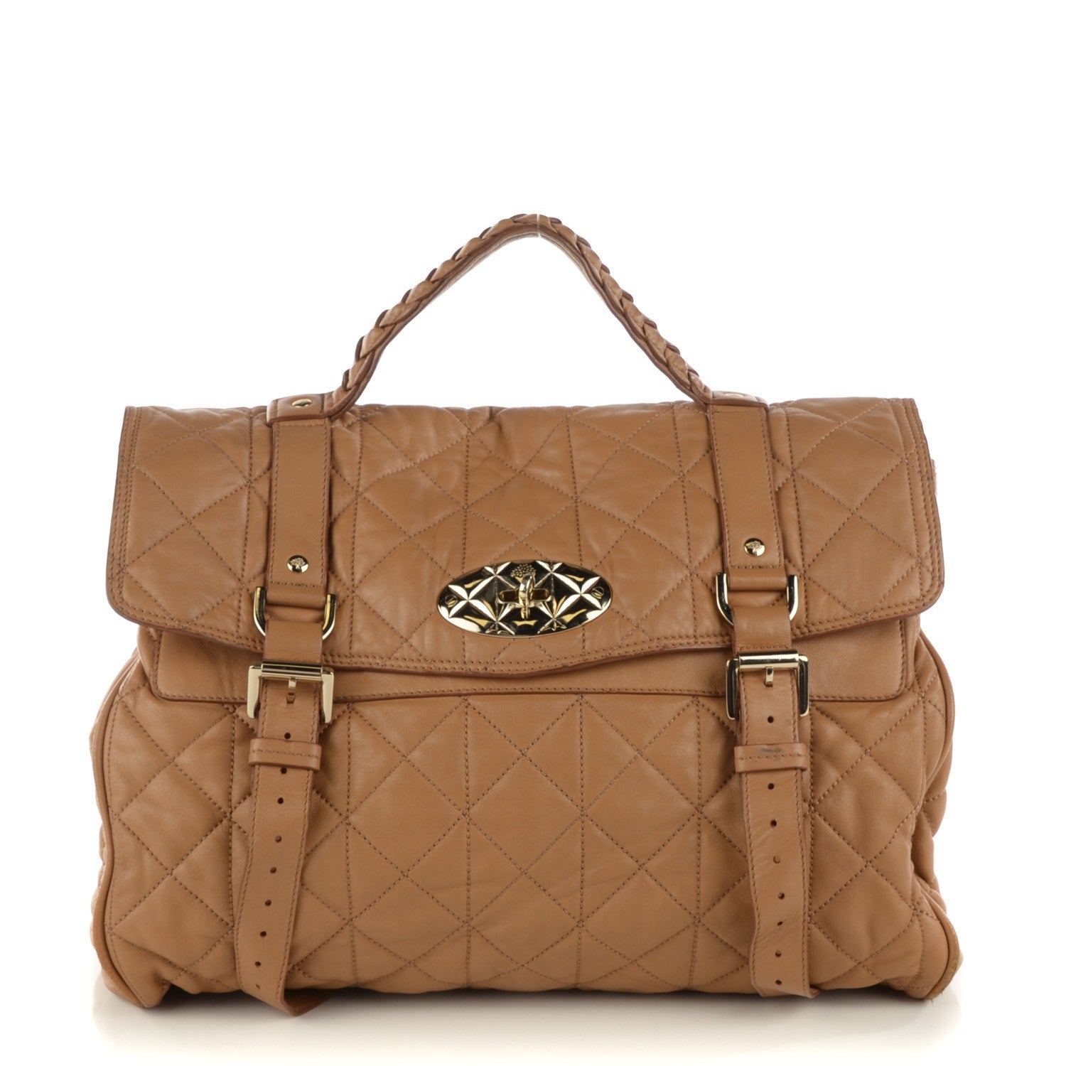 Mulberry Nappa Quilted Oversized Alexa Deer Brown 1 of 12