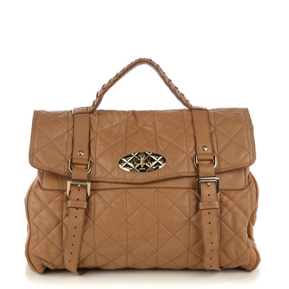 Mulberry Nappa Quilted Oversized Alexa Deer Brown 1 of 12