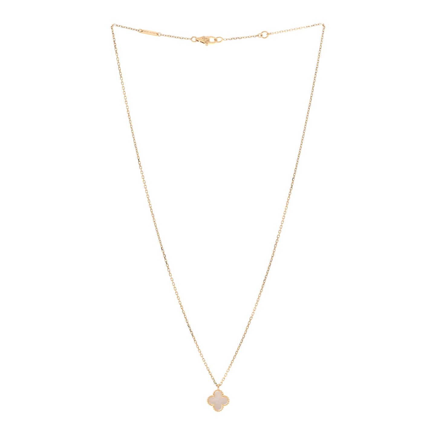 18K Yellow Gold Mother of Pearl Sweet Alhambra Pendant Necklace