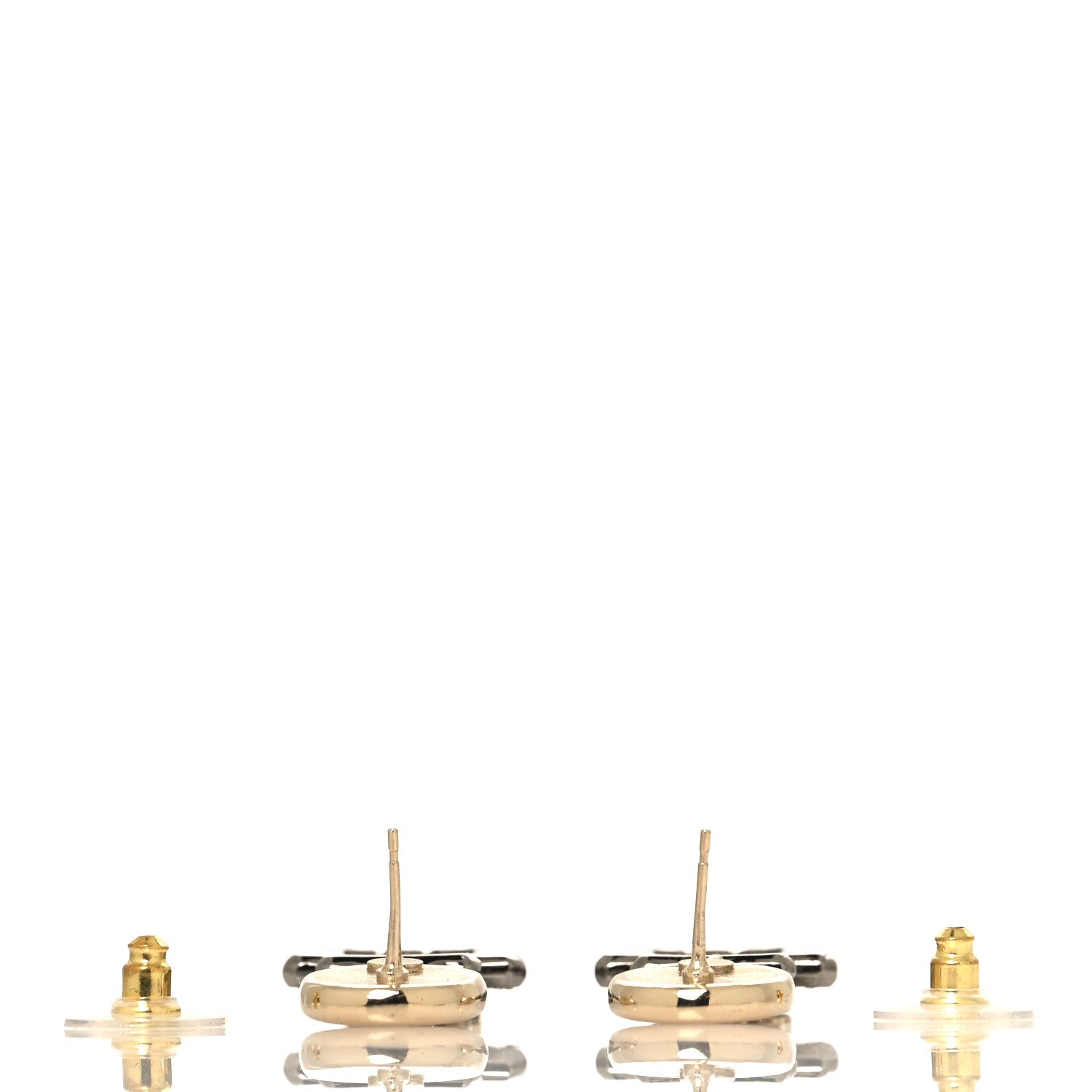 Chanel Crystal CC No 5 Perfume Bottle Drop Earrings Gold Silver 3 of 4