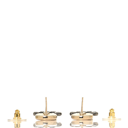 Chanel Crystal CC No 5 Perfume Bottle Drop Earrings Gold Silver 3 of 4