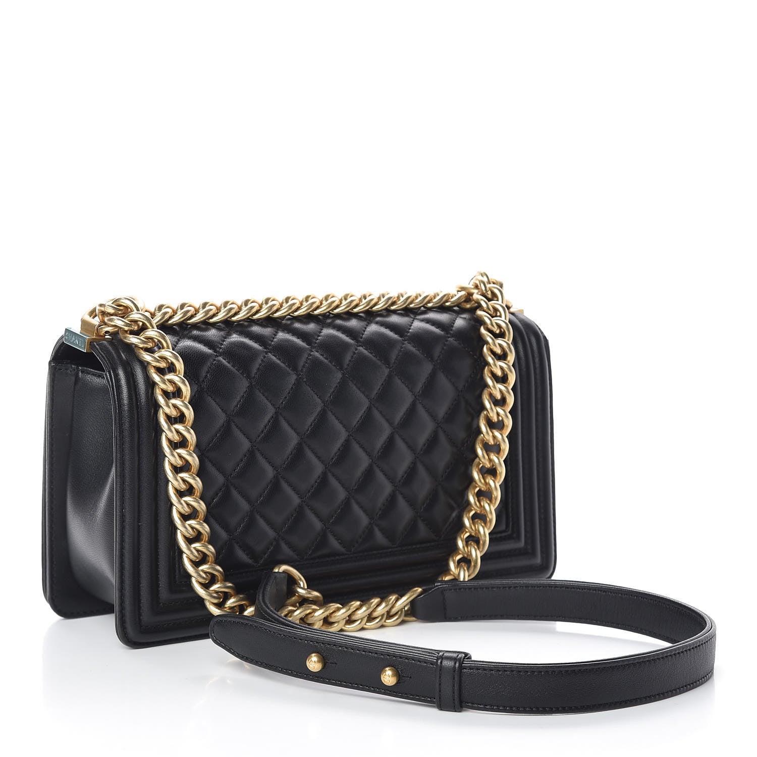 Chanel Lambskin Quilted Medium Boy Flap Black 3 of 14