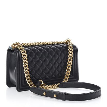 Chanel Lambskin Quilted Medium Boy Flap Black 3 of 14