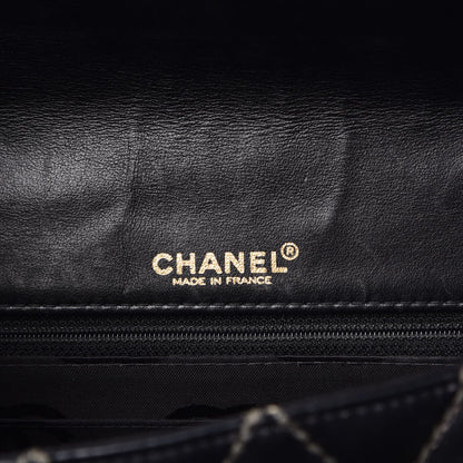 Chanel Calfskin Quilted Contrast Stitch Medium Flap Black 6 of 10