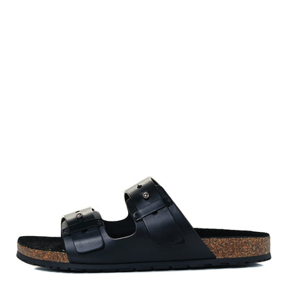Saint Laurent Calfskin Mens Jimmy Cross Slides 44 Black 1 of 11