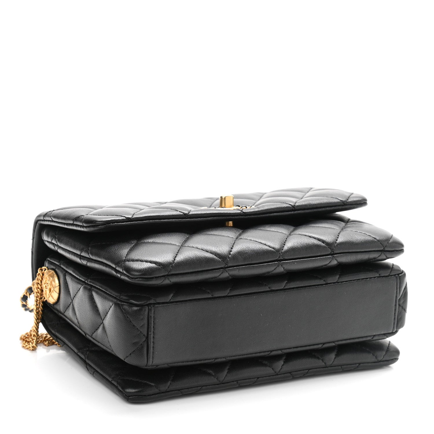 Chanel Lambskin Quilted Mini Medallion Multi Chain Flap Black 3 of 9