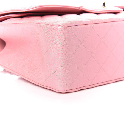 Chanel Iridescent Caviar Quilted Jumbo Double Flap Rose Pink 8 of 10