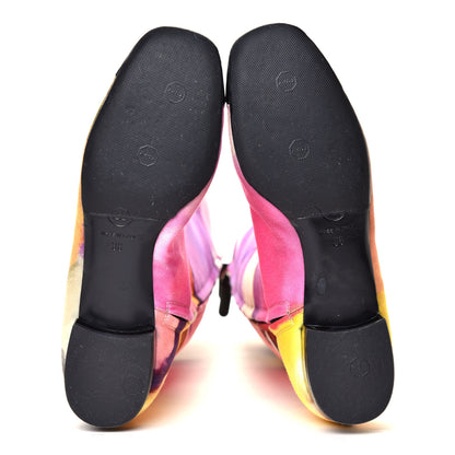Chanel Fabric Printed Patent Cap Toe High Boots 36 Multicolor 4 of 7