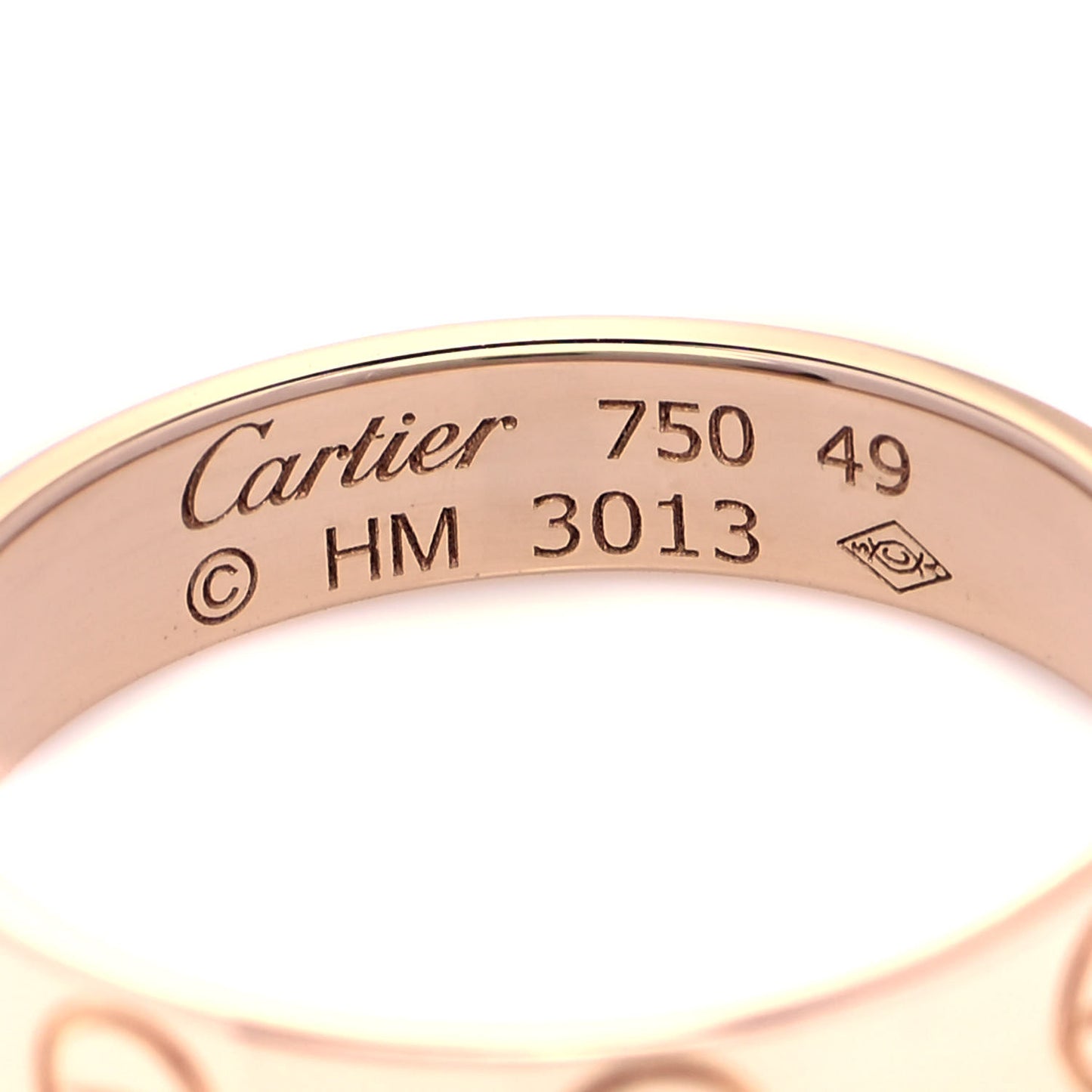 18K Pink Gold 3.5mm LOVE Wedding Band Ring 49 4.75