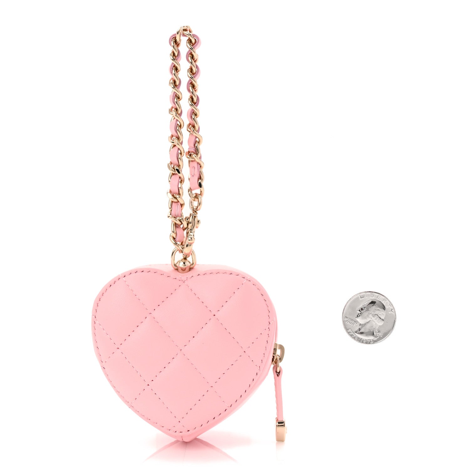 Chanel Lambskin Quilted CC Mini In Love Heart Bag Charm Light Pink 3 of 12