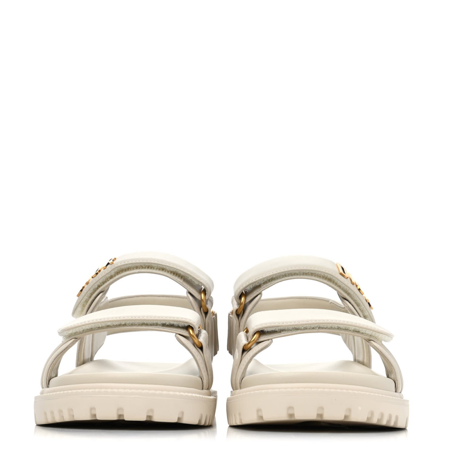 Christian Dior Lambskin Dioract 10mm Sandals 36.5 Off White 2 of 4