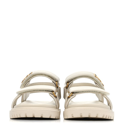 Christian Dior Lambskin Dioract 10mm Sandals 36.5 Off White 2 of 4