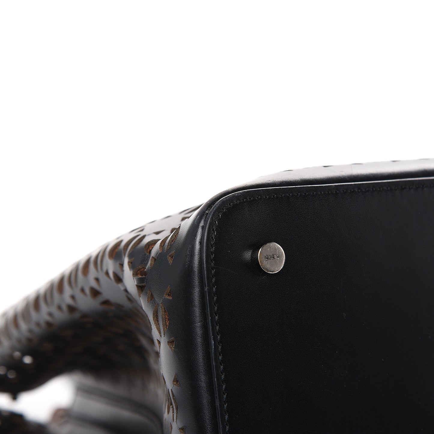 Calfskin Laser Cute Mina 32 Bag Black