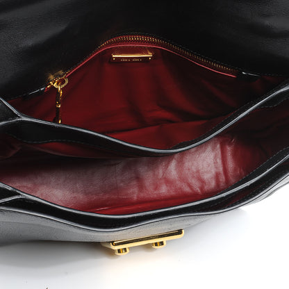 Miu Miu Leather Madras Shoulder Bag Nero Black 5 of 8