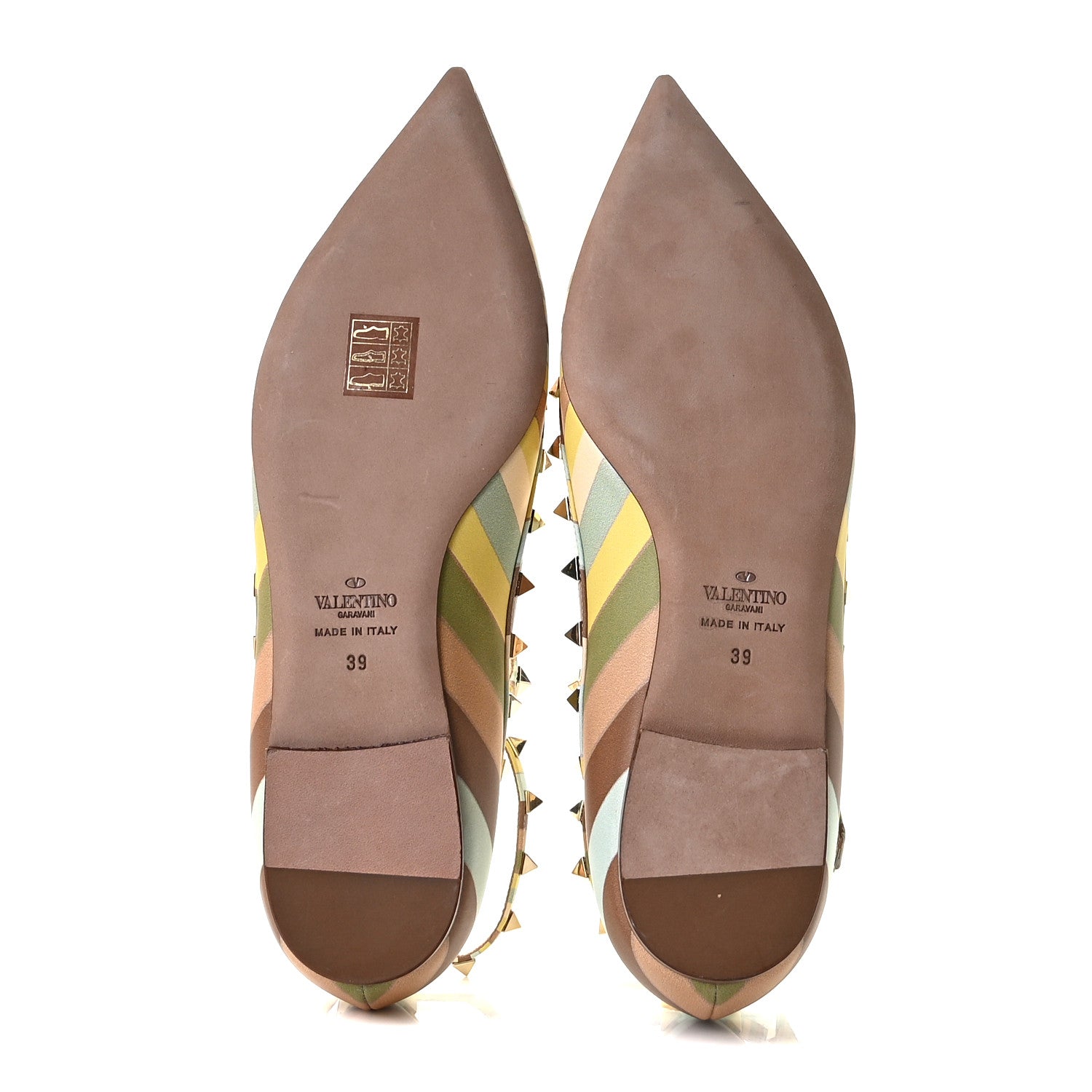 Valentino Garavani Nappa Native Couture 1975 Rockstud Cage Ballerina Flats 39 Multicolor 8 of 13