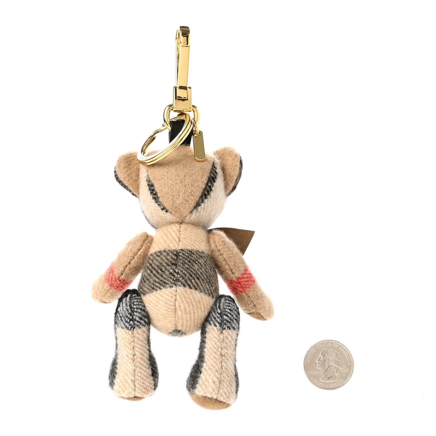 Cashmere House Check Thomas Bear Bag Charm Camel Gold