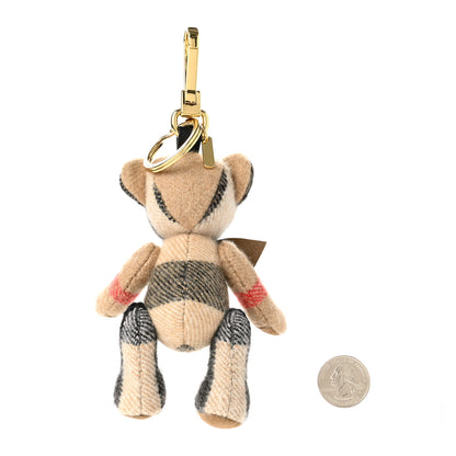 Burberry Cashmere House Check Thomas Bear Bag Charm Camel Gold 2 of 5