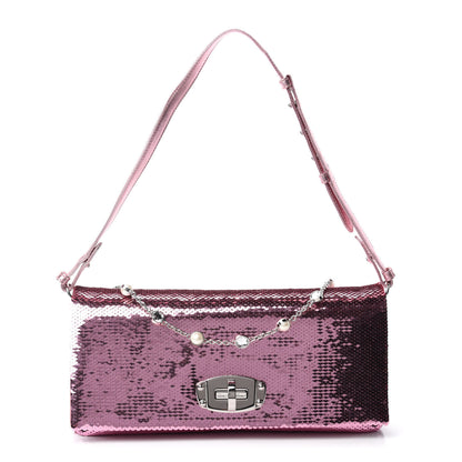 Miu Miu Paillettes Sequin Flap Rosa 1 of 11