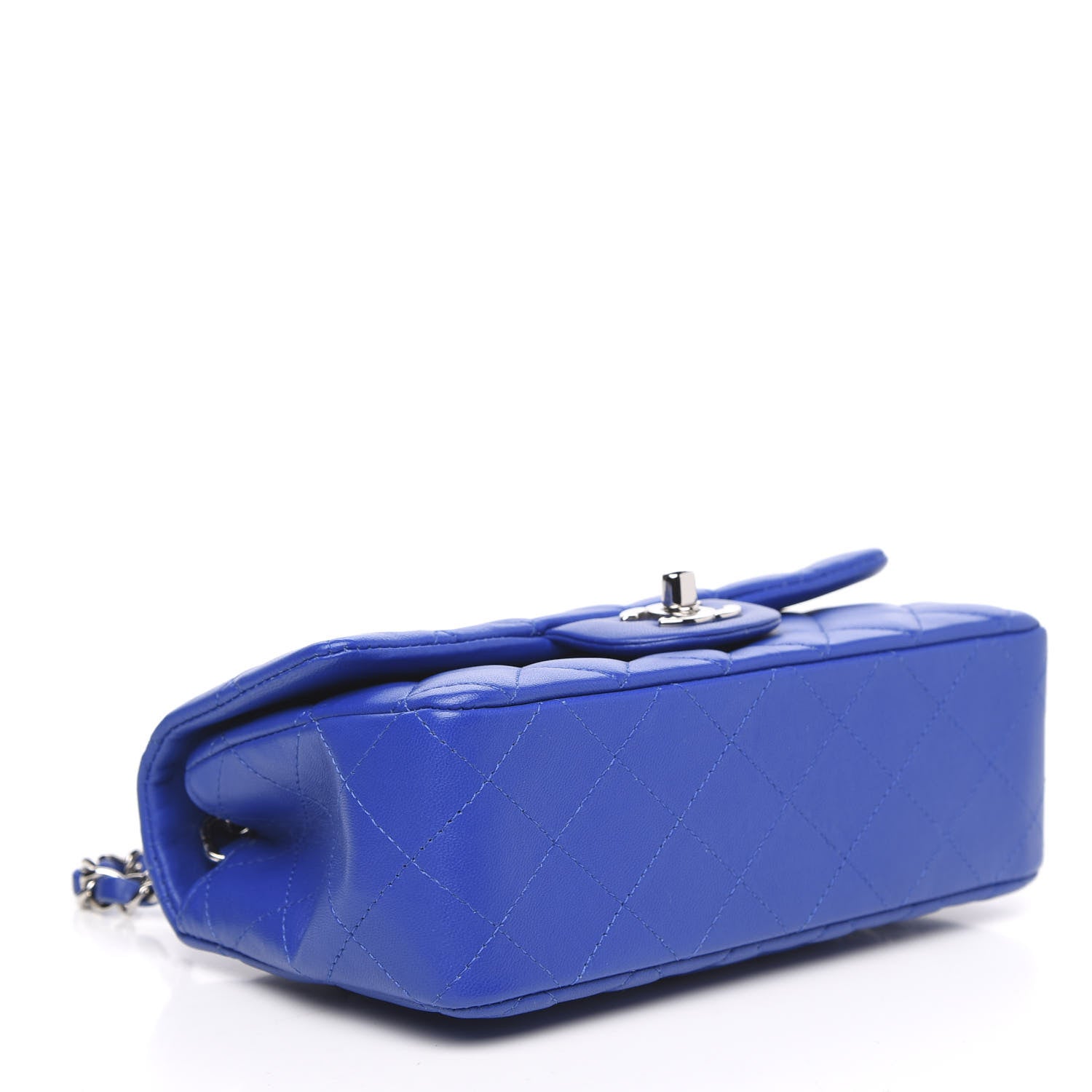 Chanel Lambskin Quilted Mini Rectangular Flap Royal Blue 4 of 10