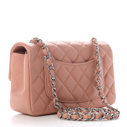 Chanel Lambskin Quilted Mini Rectangular Flap Dark Pink 2 of 8