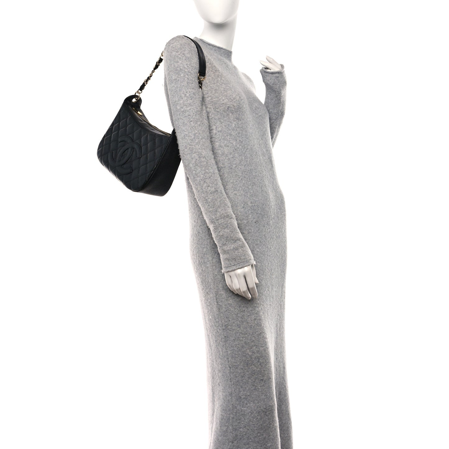 Caviar Quilted Timeless CC Shoulder Bag Black