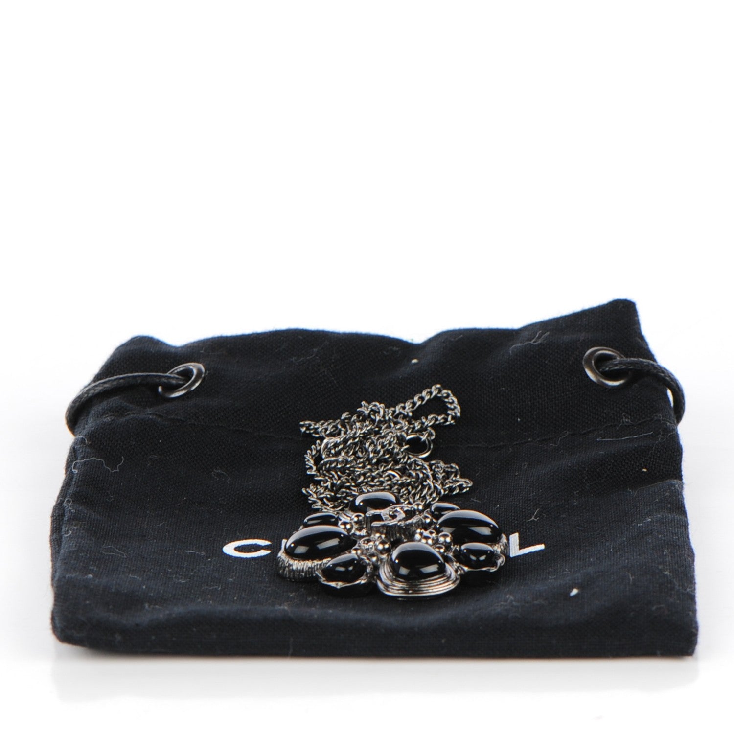 Chanel Ruthenium Enamel CC Necklace Black 5 of 5