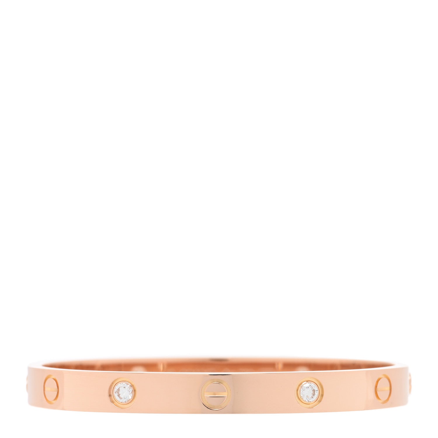 Cartier 18K Pink Gold 4 Diamond LOVE Bracelet 16 1 of 7