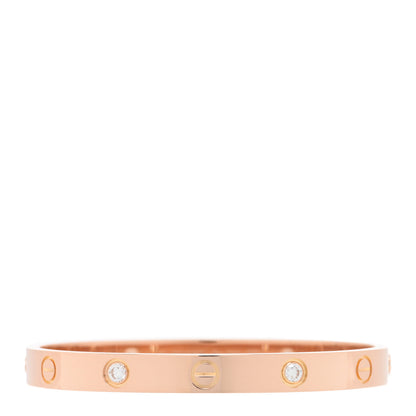 Cartier 18K Pink Gold 4 Diamond LOVE Bracelet 16 1 of 7