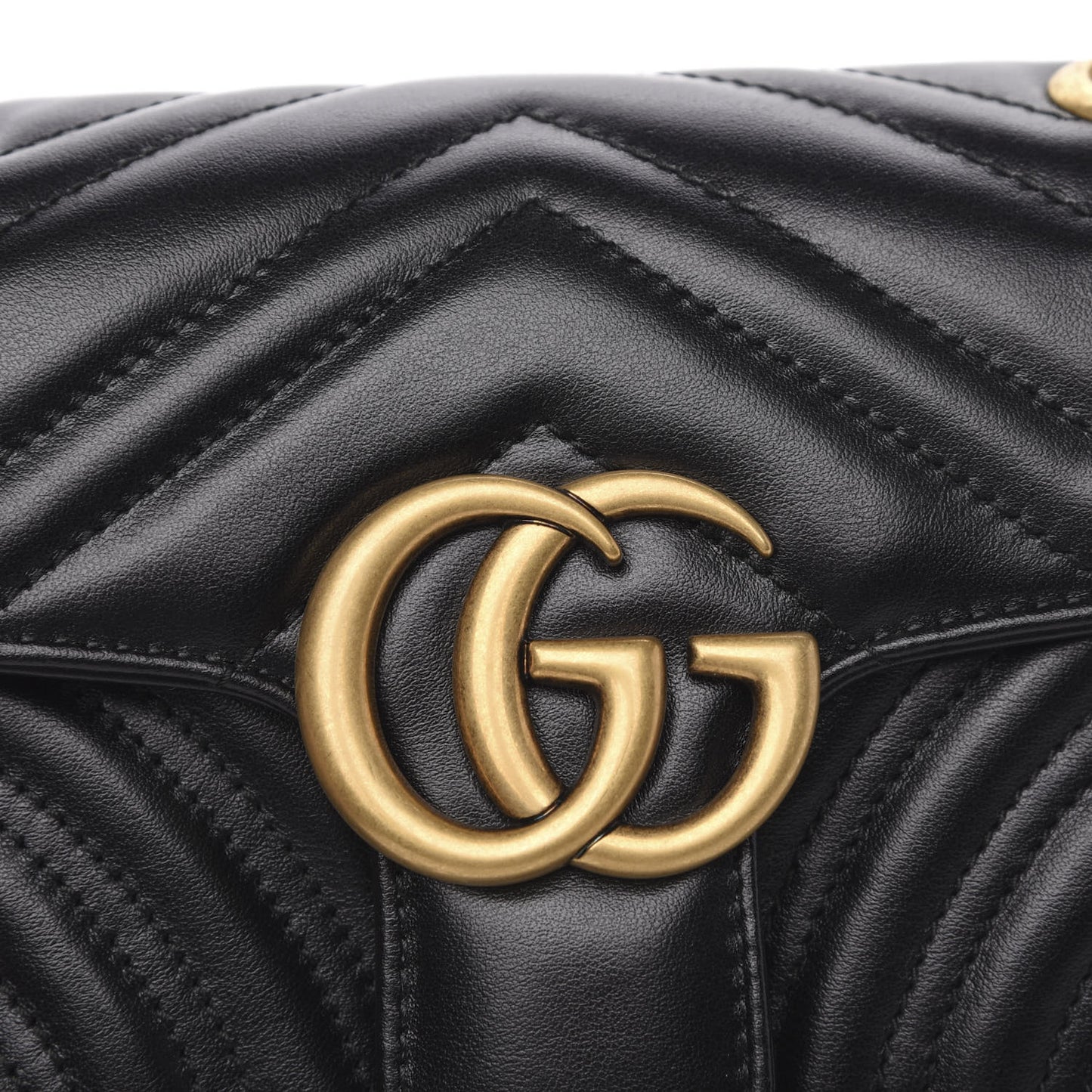 Calfskin Matelasse Mini GG Marmont Shoulder Bag Black