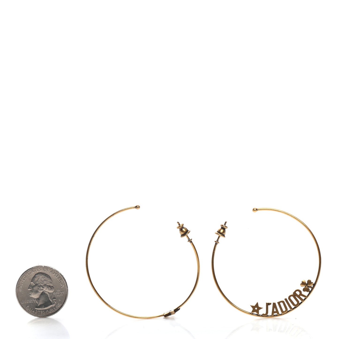 Metal J'Adior Hoop Earrings Aged Gold