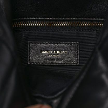 Saint Laurent Lambskin Quilted Toy Loulou Puffer Monogram Chain Satchel Black 6 of 11