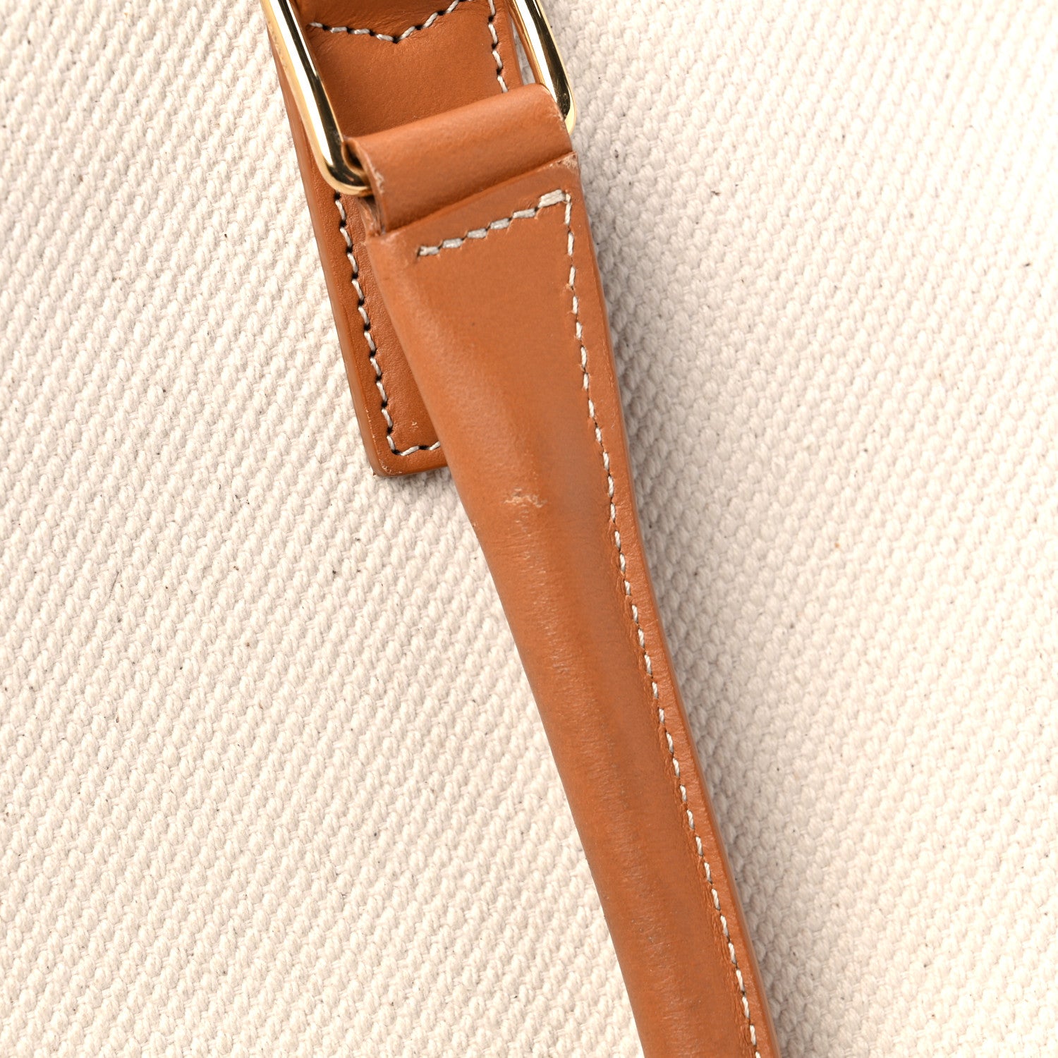 Celine Canvas Calfskin Horizontal Cabas Natural Tan 16 of 17