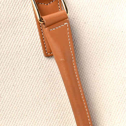 Celine Canvas Calfskin Horizontal Cabas Natural Tan 16 of 17