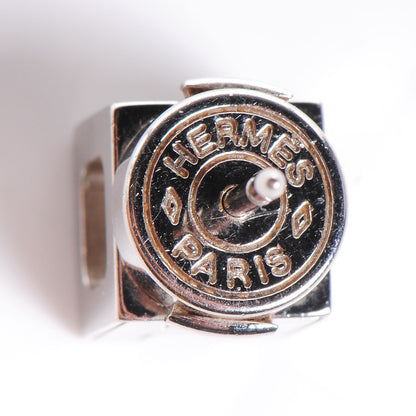 Hermes Palladium Lacquered Cage d'H Earrings Black 3 of 4