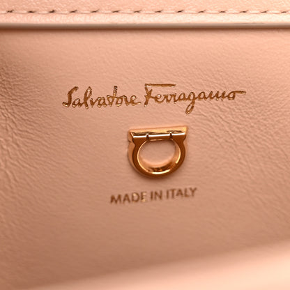 Salvatore Ferragamo Calfskin Embossed Logo Plaque Gancini Tote Beige 6 of 10