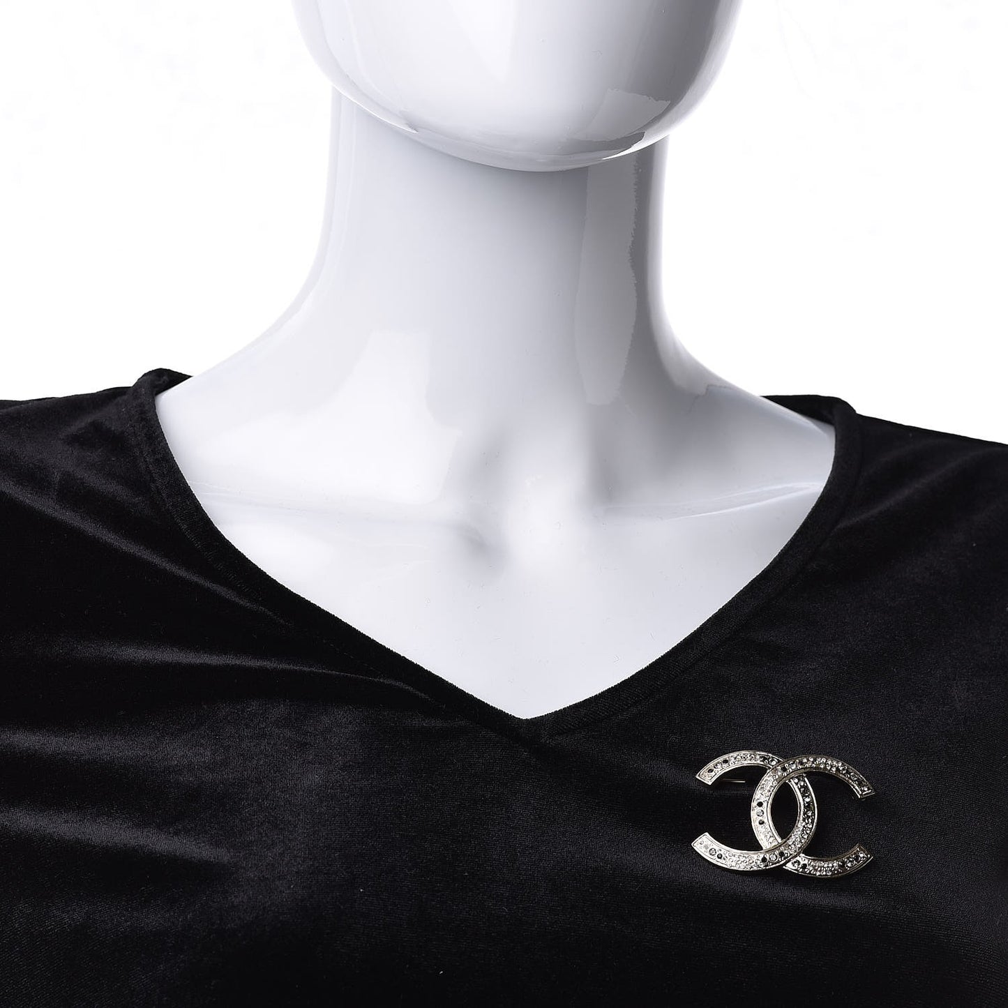 Crystal CC Brooch Light Gold