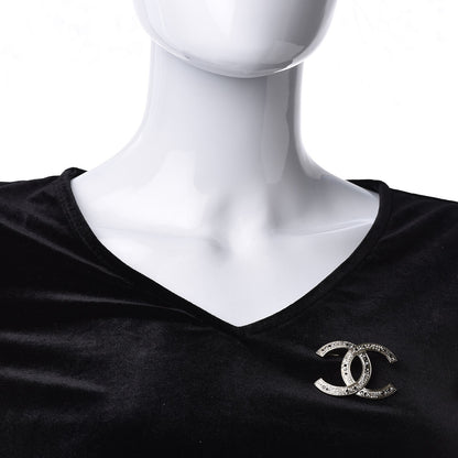 Chanel Crystal CC Brooch Light Gold 2 of 5