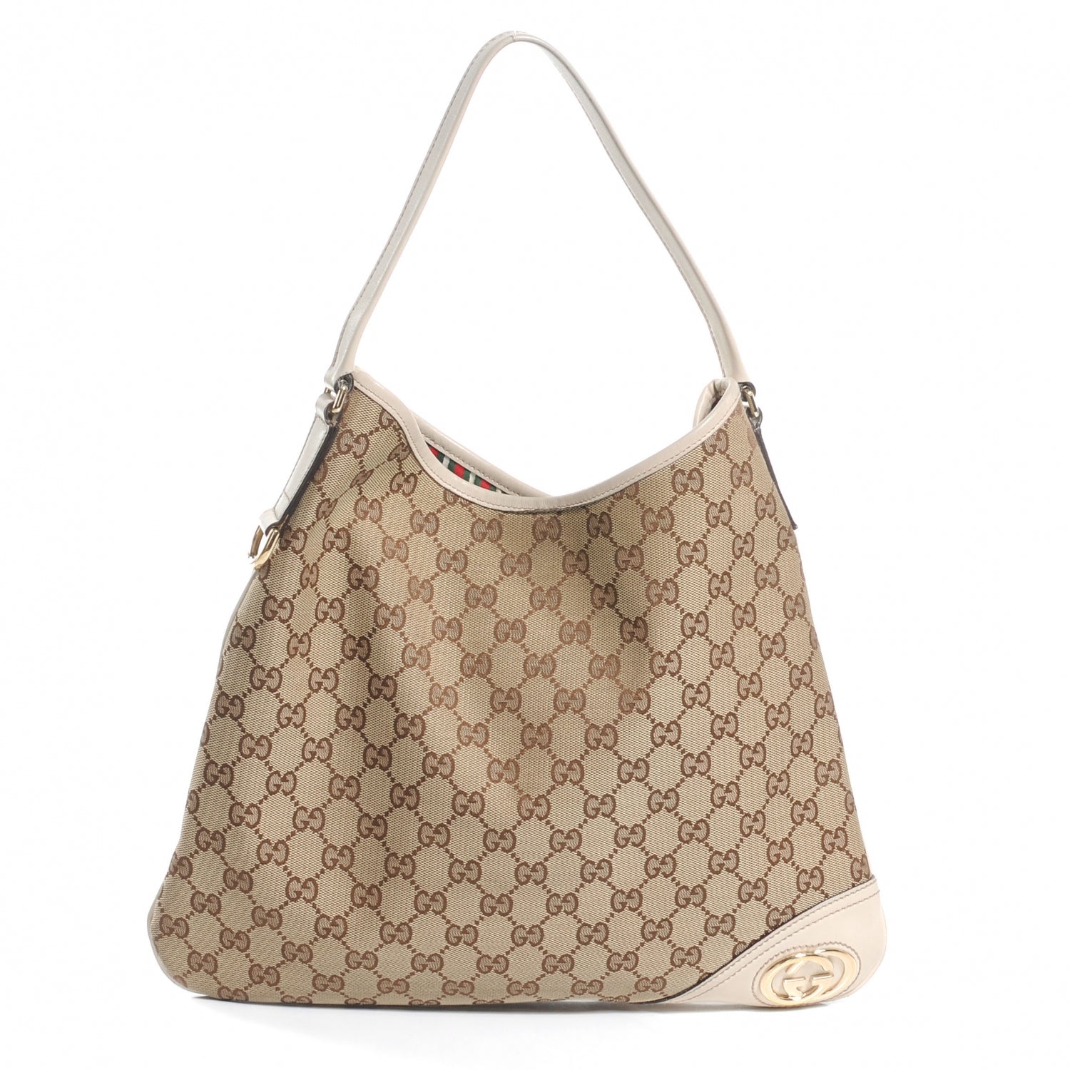 Gucci Monogram New Britt Medium Hobo Ivory 1 of 7