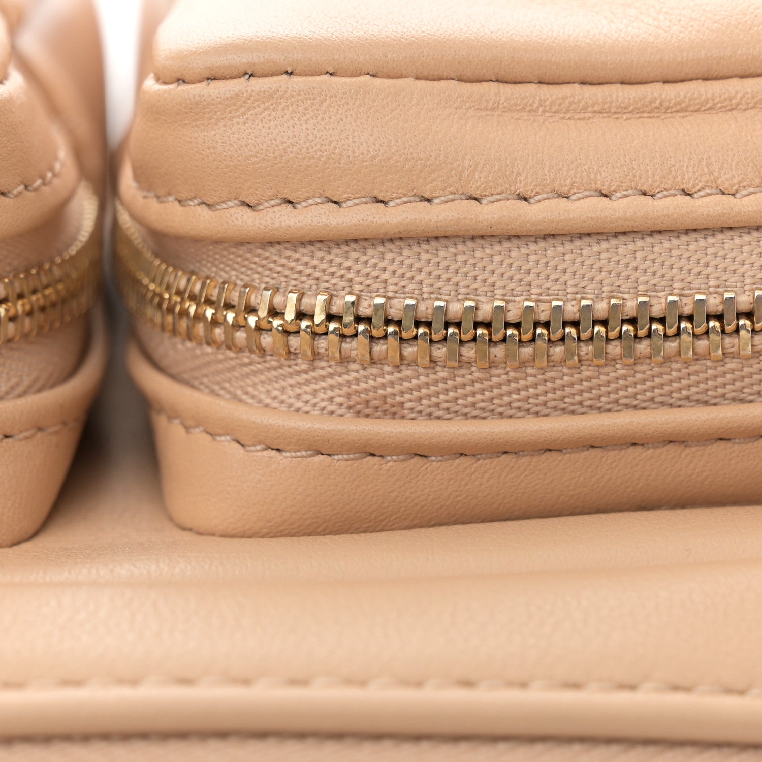Chanel Calfskin Quilted Small Camera Case Beige 12 of 13