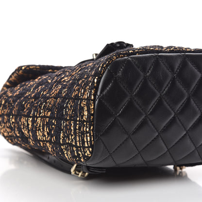 Chanel Tweed Quilted Mini Urban Spirit Backpack Black Gold 5 of 10