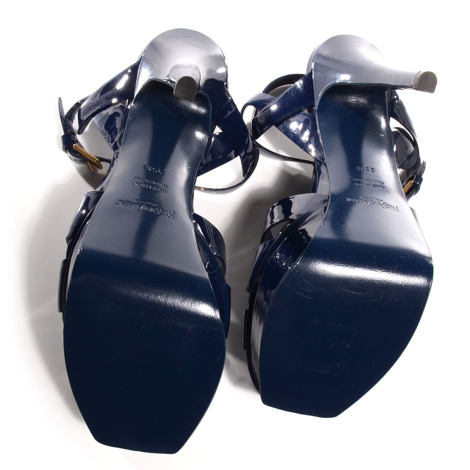 Saint Laurent Patent Tribute 105 Platform Sandals Navy 35.5 5 of 7