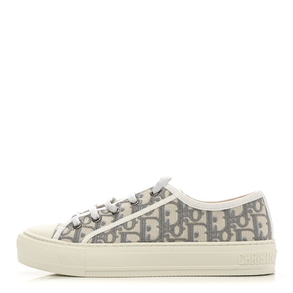 Christian Dior Canvas Oblique Walk'N'Dior Low Top Sneakers 38 Grey Stone 1 of 8