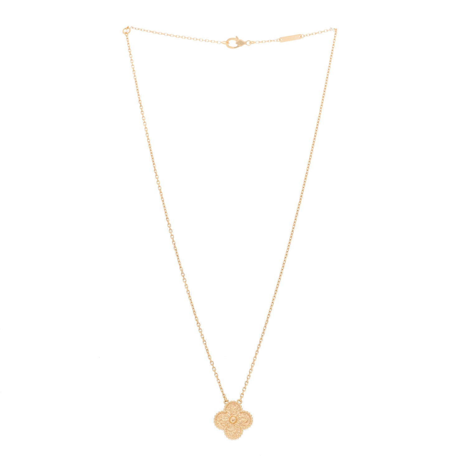 Van Cleef & Arpels 18K Rose Gold Vintage Alhambra Pendant Necklace 3 of 5