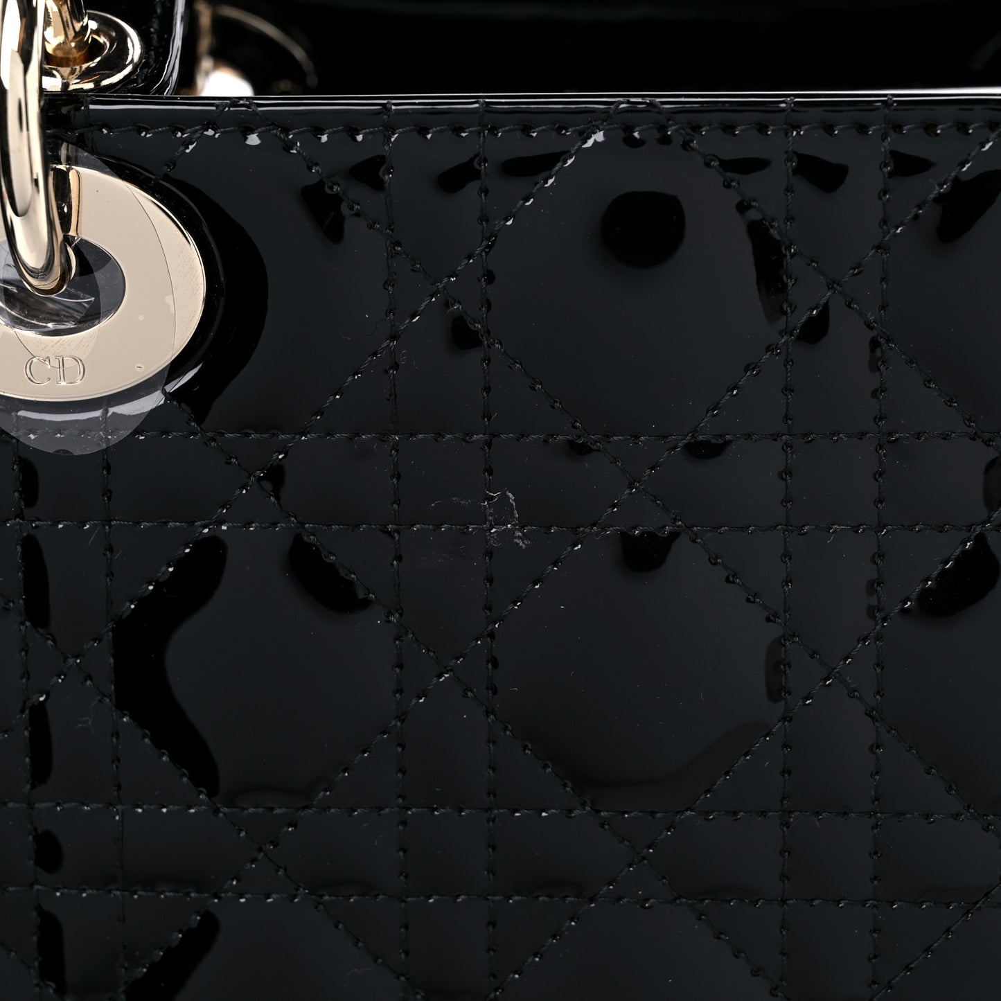 Patent Cannage Medium Lady Dior Black