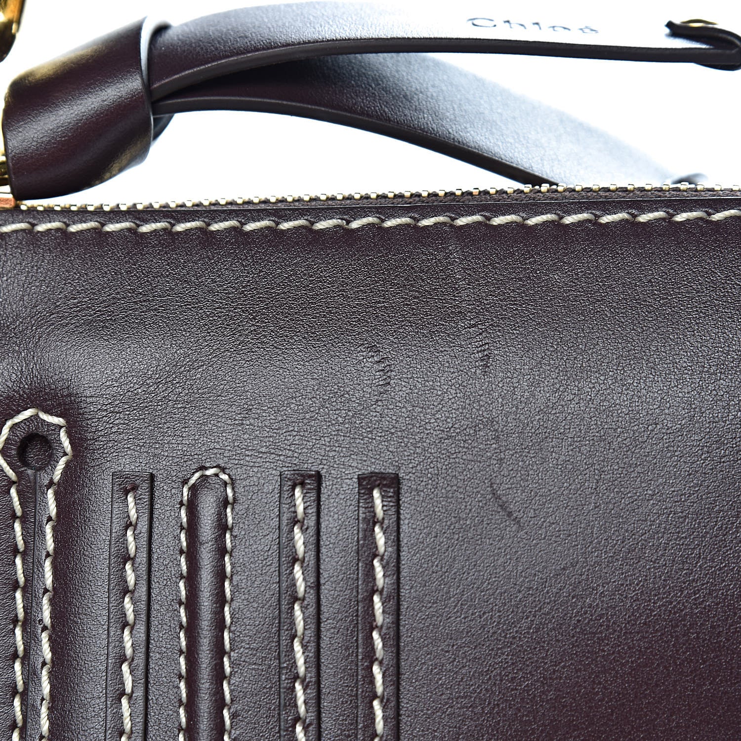 Chloe Calfskin Marcie Saddle Shoulder Bag Black Raisin 8 of 12