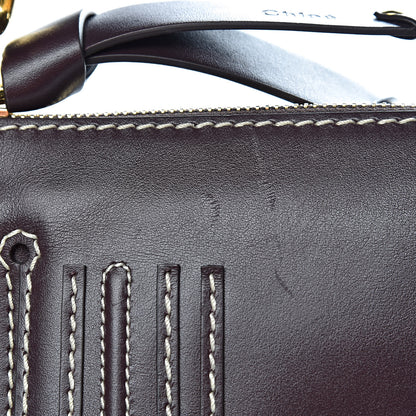 Chloe Calfskin Marcie Saddle Shoulder Bag Black Raisin 8 of 12