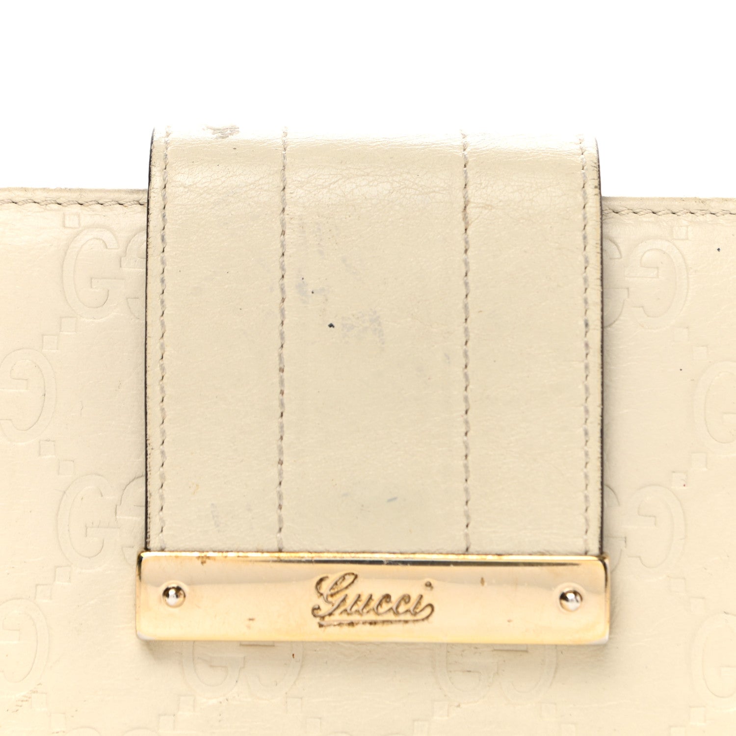 Gucci Guccissima Ladies Web Long Wallet Off White 13 of 15