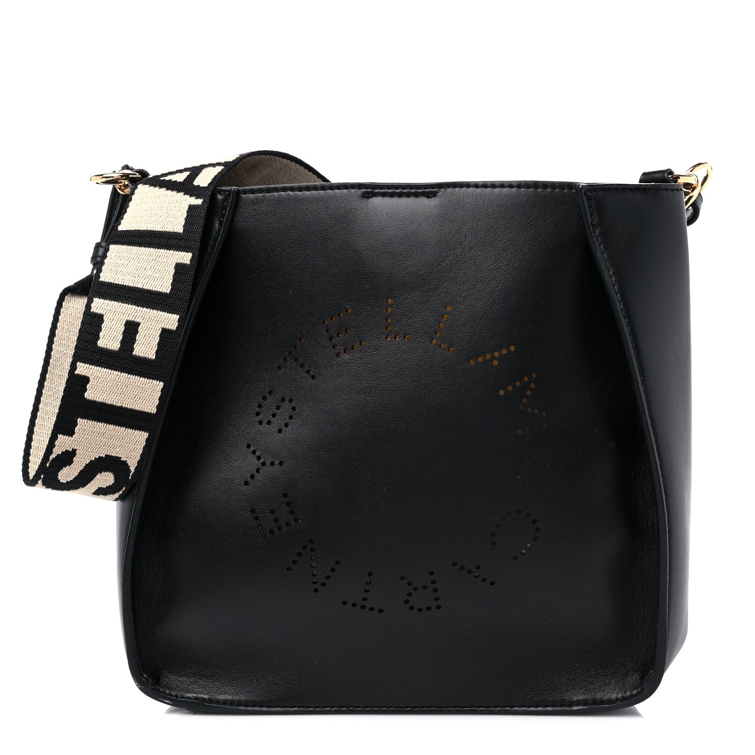Stella McCartney Eco Alter Nappa Perforated Logo Mini Crossbody Black 1 of 11
