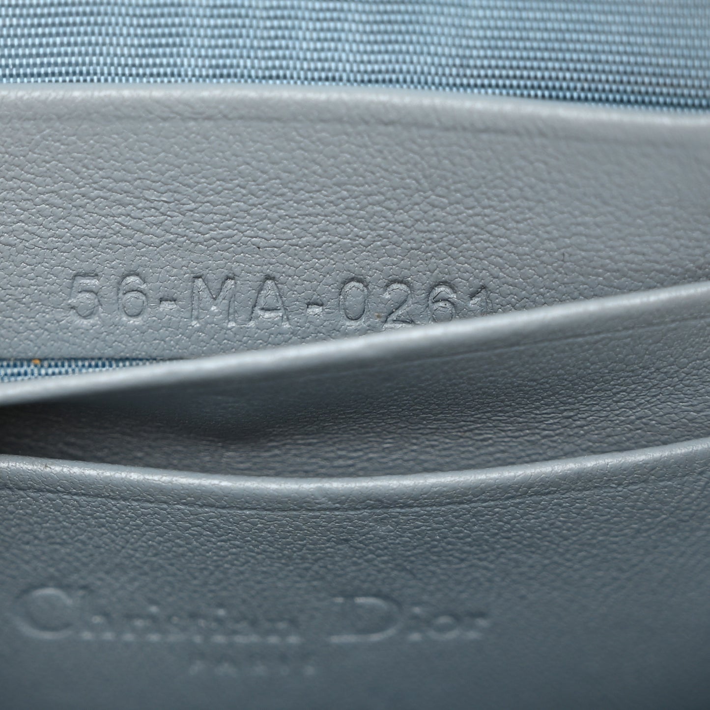 Lambskin Cannage Lady Dior Phone Holder Cloud Blue