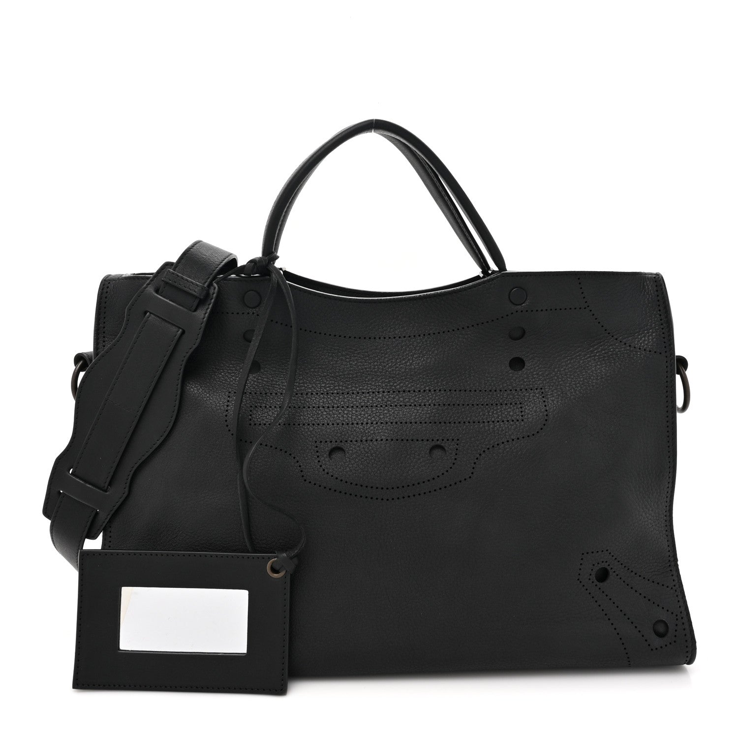 Balenciaga Veau Soyeux Perforated Blackout Hardware City Black 1 of 14